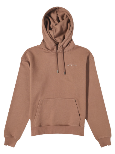 Embroidered Logo Hoody Brown