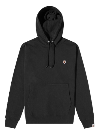 BAPE Ape Head One Point Relaxed Fit Pullover Hoodie Black 001PPJ301014M-BLK