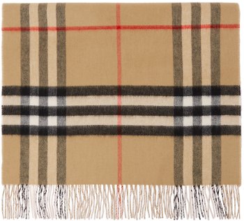 Burberry Cashmere Giant Check Scarf Beige & Pink 8035912