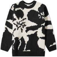 Native Oversized Floral Intarsia Crew Knit