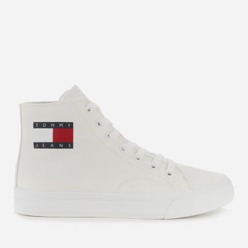 Tommy Hilfiger Tommy Jeans Women's Mid Cup Canvas Hi-Top Trainers - White - UK 3.5 EN0EN00937YBR