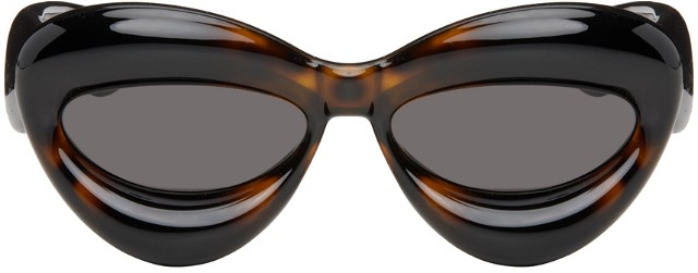 Tortoiseshell Inflated Cat-Eye Sunglasses