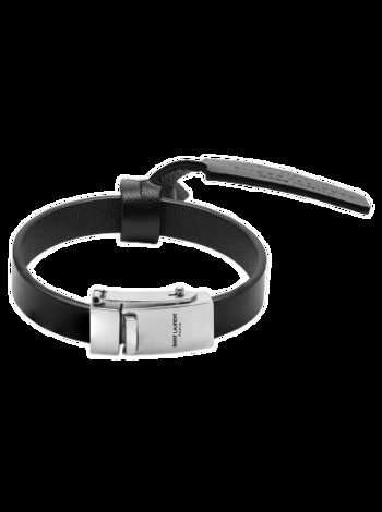 Saint Laurent Logo Clasp Leather Bracelet 757482AACJA-1000