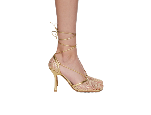 Stretch Lace-Up Sandal "Gold"
