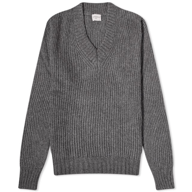 Francis V Neck Sweater "Mid Grey"