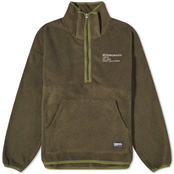 Neighborhood Fleece Half Zip Crew Sweater "Olive Drab" 232OKNH-CSM06-OD