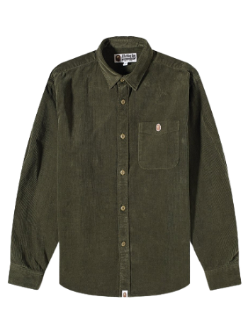 BAPE One Point Corduroy Relaxed Fit Shirt Olive Drab 001SHI801007M-ODR