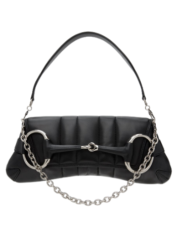Gucci Black Medium Horsebit Chain Bag 764255 AACU1