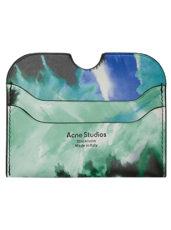 Acne Studios Leather Card Holder Blue / Green CG0222- AFY