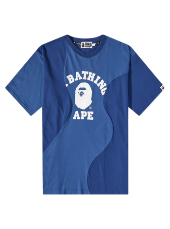 BAPE Cutting College Relaxed Fit T-Shirt Navy 001CSJ301011M-NVY