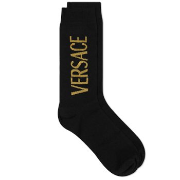 Versace Men's Logo Sock Black/Gold 1008835-1A07875-2B150