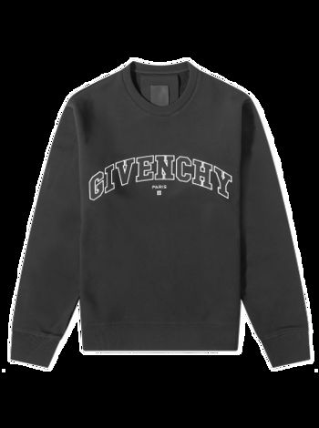 Givenchy College Embroidered Logo Crew Sweat Black BMJ0H63Y78-001
