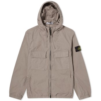 Stone Island Supima Cotton Twill Stretch-TC Hooded Jacket in Dove Grey 801542610-V0092