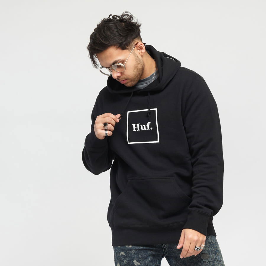 Sweatshirt HUF Essentials Box Logo PO Hoodie PF00098 | FLEXDOG