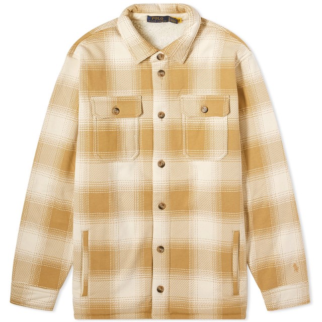 Quilted Plaid Overshirt "Winter Cream/Cafe Tan"
