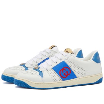 Gucci Men's Screener Sneakers in White/Blue, Size UK 6 | END. Clothing 765054-AACV8-9055