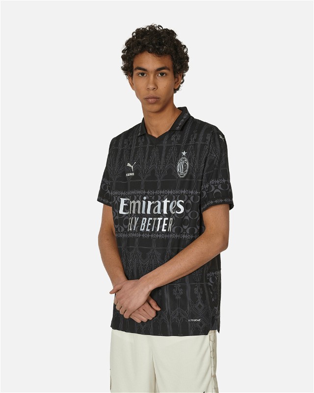 AC Milan x Pleasures Jersey T-Shirt Authentic Black / Asphalt