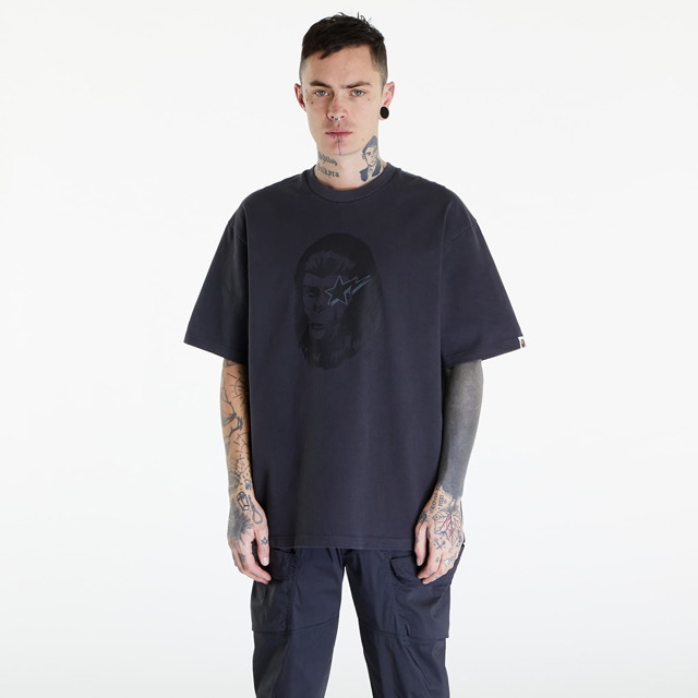 A BATHING APE World Gone Mad Garment Dyed Tee Black