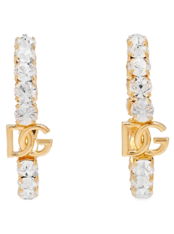 Dolce & Gabbana Crystal Hoop Logo Earrings WEN6L2W1111-ZOO00