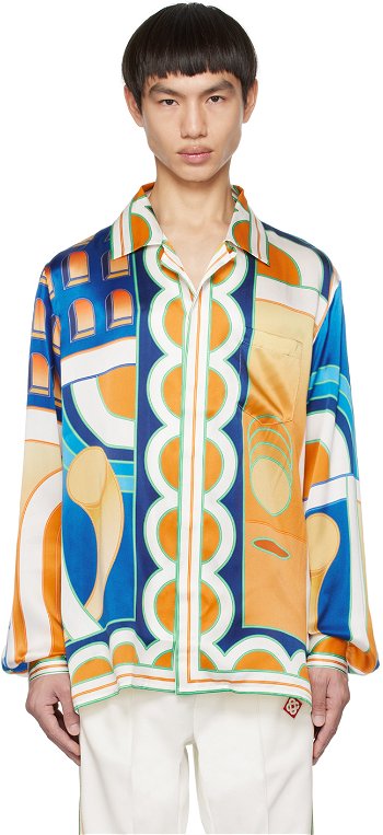 Casablanca Paysage Shirt MS23-SH-006-10 SILK SATIN PAYSAG