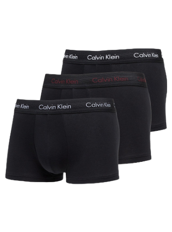 CALVIN KLEIN Cotton Stretch Low Rise Trunk 3-Pack Black U2664G H55