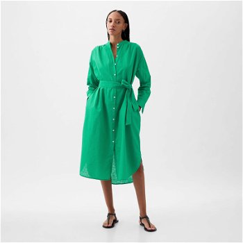 GAP Dresses Longsleeve Linen Maxi Dress Simply Green 857614-03