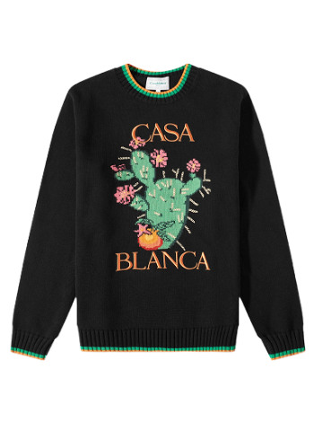 Casablanca Cactus Intarsia Crew Knit MS23-KW-378-01
