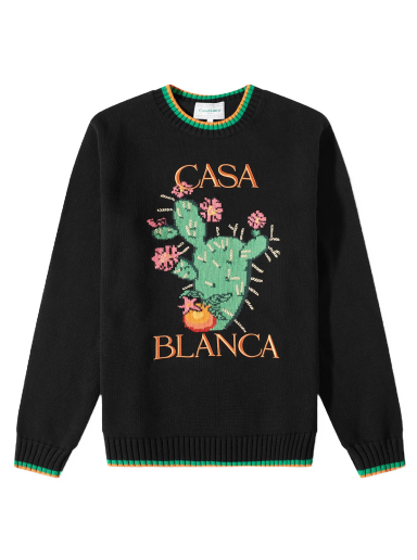 Cactus Intarsia Crew Knit