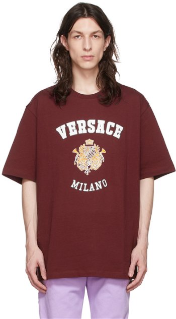 Versace Burgundy Royal Rebellion T-Shirt 1005170 1A03467