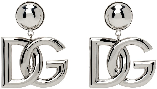 Silver 'DG' Earrings