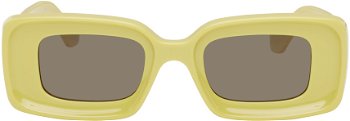 Loewe Yellow Rectangular Sunglasses LW40101IW4639E