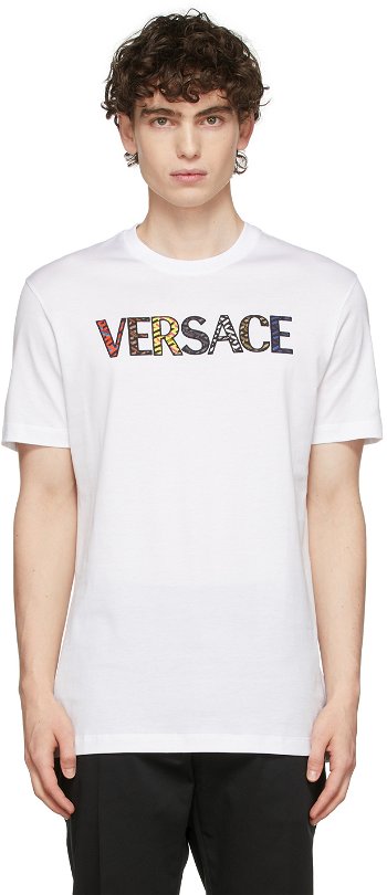 Versace Cut Out Monogram Logo T-Shirt 1002463 1A01811
