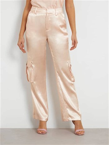 GUESS Mid Rise Satin Cargo Pant W4GB44WECV2