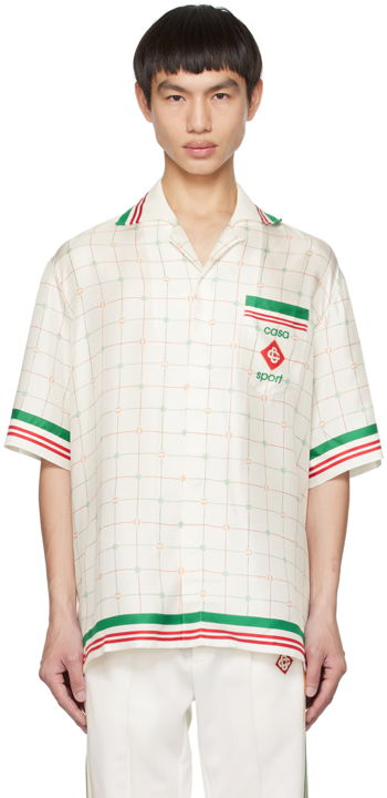 Casablanca Tennis Club Check Shirt MS23-SH-014-02 SILK TWILL TENNIS