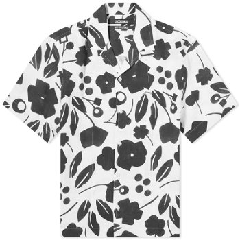 Jacquemus Jean Cubic Flowers Vacation Shirt in Black/White 21H245SH201-1050-1HC