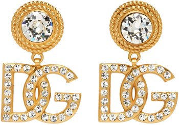 Dolce & Gabbana Gold Crystal Logo Earrings WEN6L3 W1111