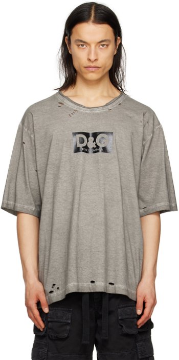 Dolce & Gabbana Gray Distressed T-Shirt G8QK7THU7MA