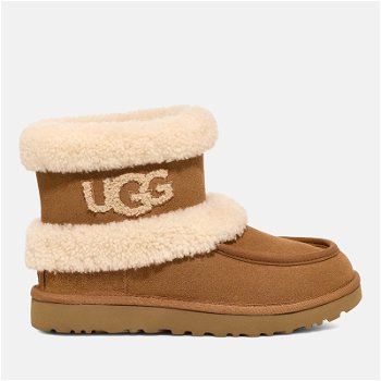 UGG Fluff Ultra Mini Suede and Wool Boots 1145410-CHE
