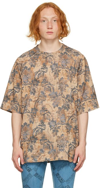 Versace Jeans Couture Tan Tapestry T-Shirt E73GAH606EJS100