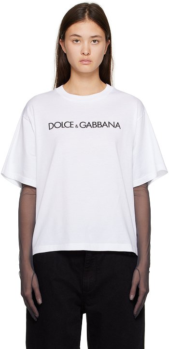 Dolce & Gabbana White Crewneck T-Shirt F8U10T G7H4P