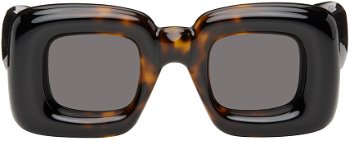 Loewe Tortoiseshell Inflated Rectangular Sunglasses LW40098I 192337140136