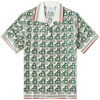 Casablanca Heart Monogram Short Sleeve Silk Shirt U-MF23-SH-003-05