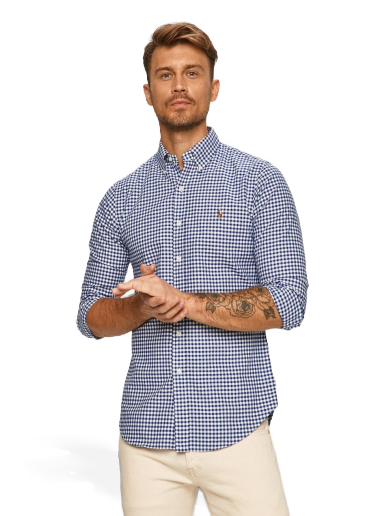 Custom-Fit Oxford Checked Shirt