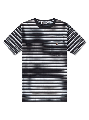 BAPE Striped One Point T-Shirt Black 001CSJ301002M-BLK
