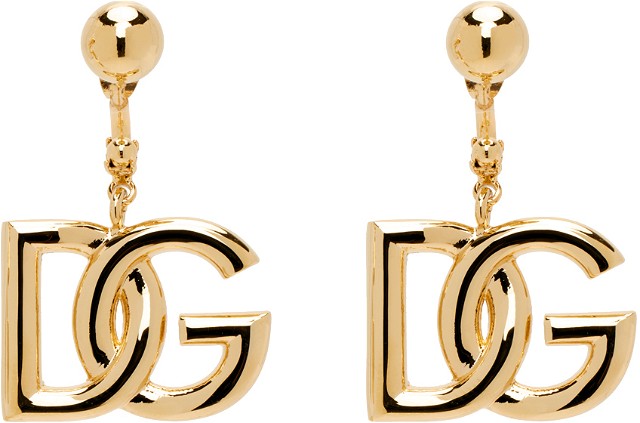 Gold 'DG' Logo Earrings