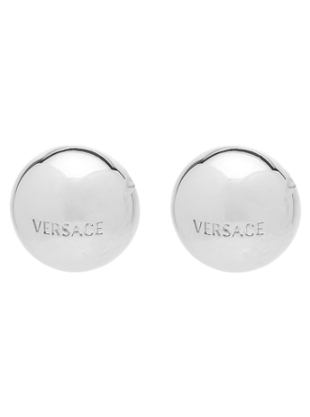Versace Logo Stud Earrings Silver 1009863-1A00620-3J030