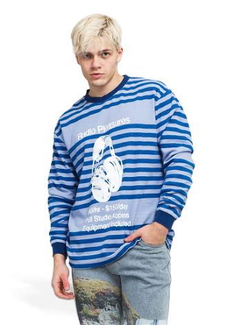 Pleasures Chiller Striped Thermal Shirt P21W011 Blue