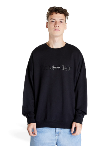 CALVIN KLEIN Emb Icon Lounge Long Sleeve Sweatshirt Black NM2352E UB1