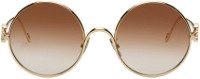 Gold Anagram Round Sunglasses