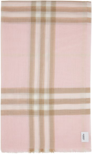 Burberry Gauze Giant Check Scarf Pink 8019462